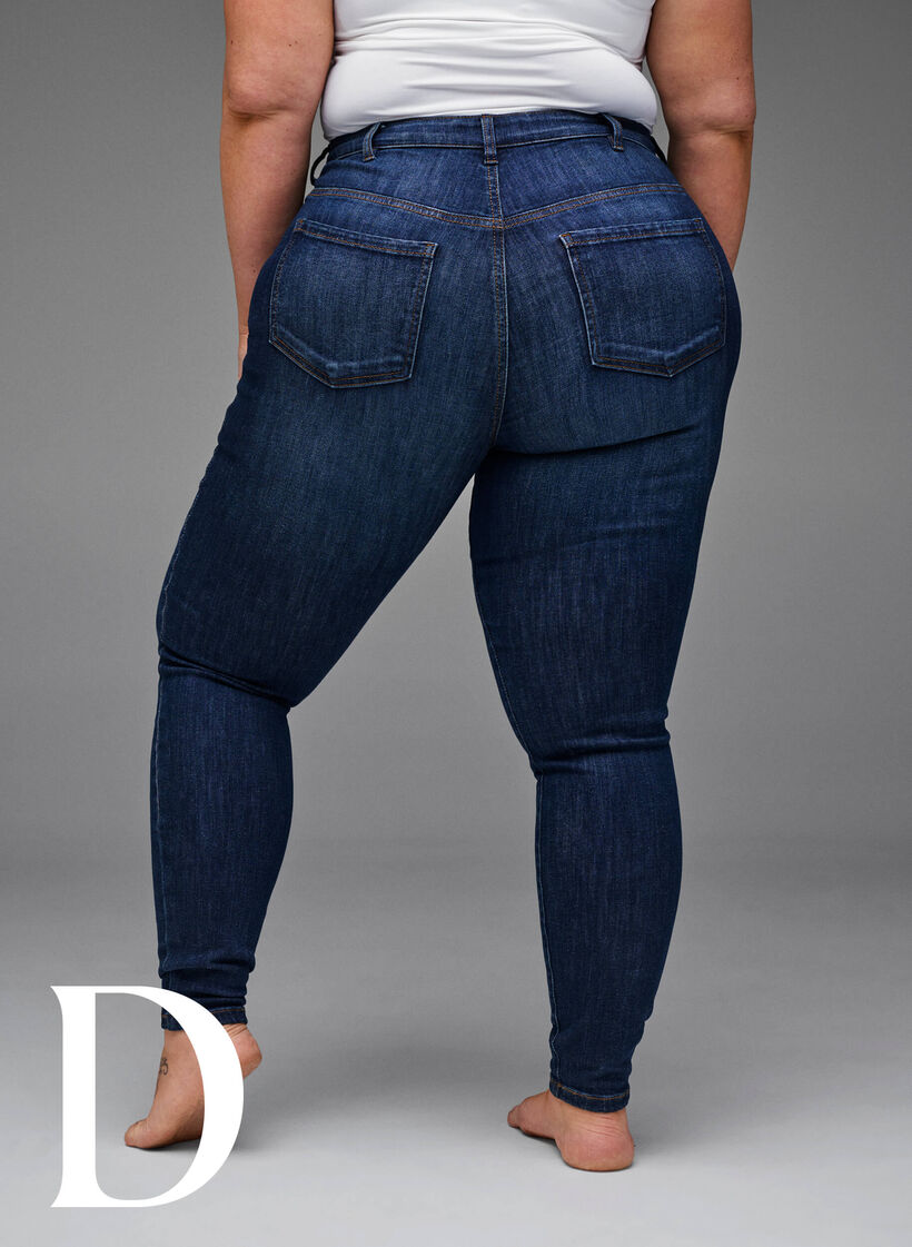 Supersmale jeans med høy midje, Dark Blue, Model