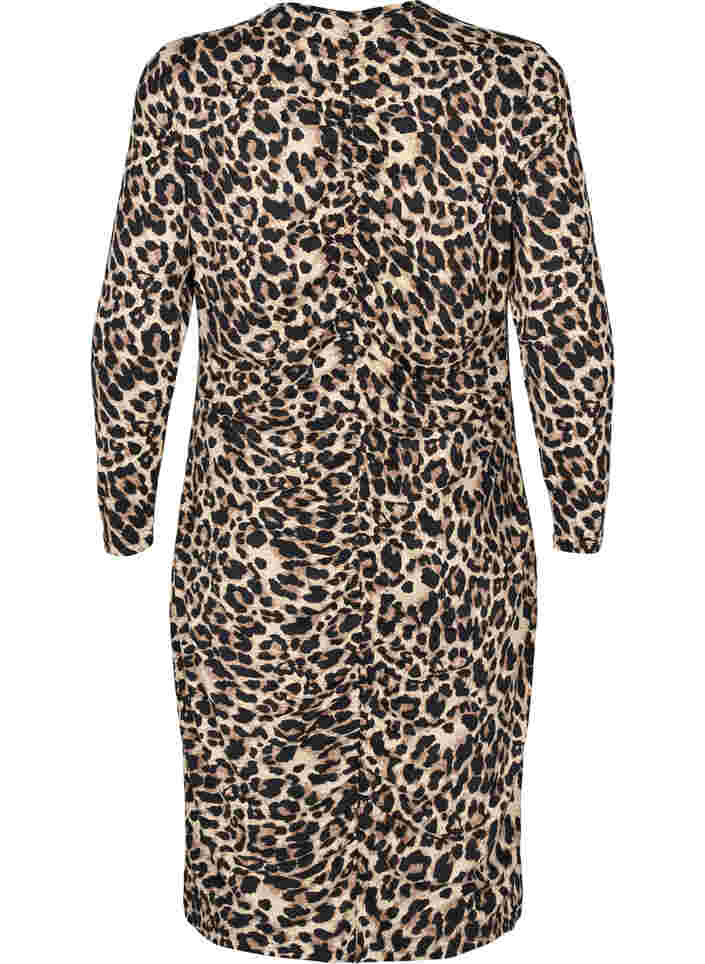 Langermet kjole i leopardmønster, Leo, Packshot image number 1