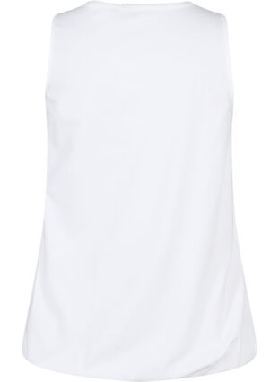 Bomullstopp med rund hals og blondekant, Bright White, Packshot image number 1