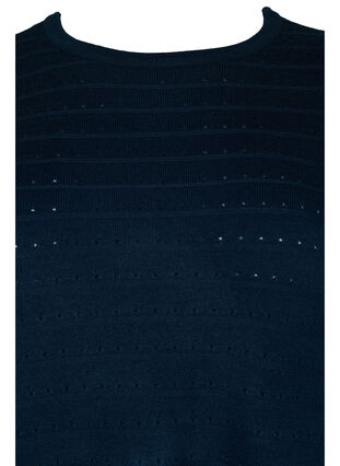 Strukturmønstret strikkegenser med rund hals, Navy Blazer, Packshot image number 2