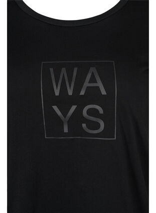 Kortermet T-skjorte i bomull med trykk, Black WAYS, Packshot image number 2