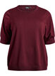 Finstrikket bluse med korte ermer, R&oslash;d, Packshot image number 0