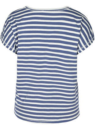 Stripete T-skjorte i bomull, Twilight Blue Stripe, Packshot image number 1