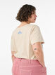 Bomulls-T-skjorte med trykk, Beige, Model image number 2