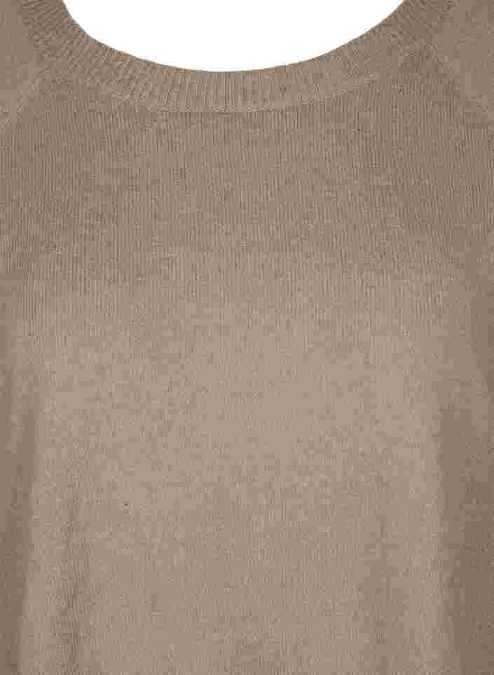 Melert strikkegenser med knappedetaljer, Silver Min Mel., Packshot image number 2