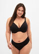 Formstøpt BH med stripete netting, Black, Model image number 2