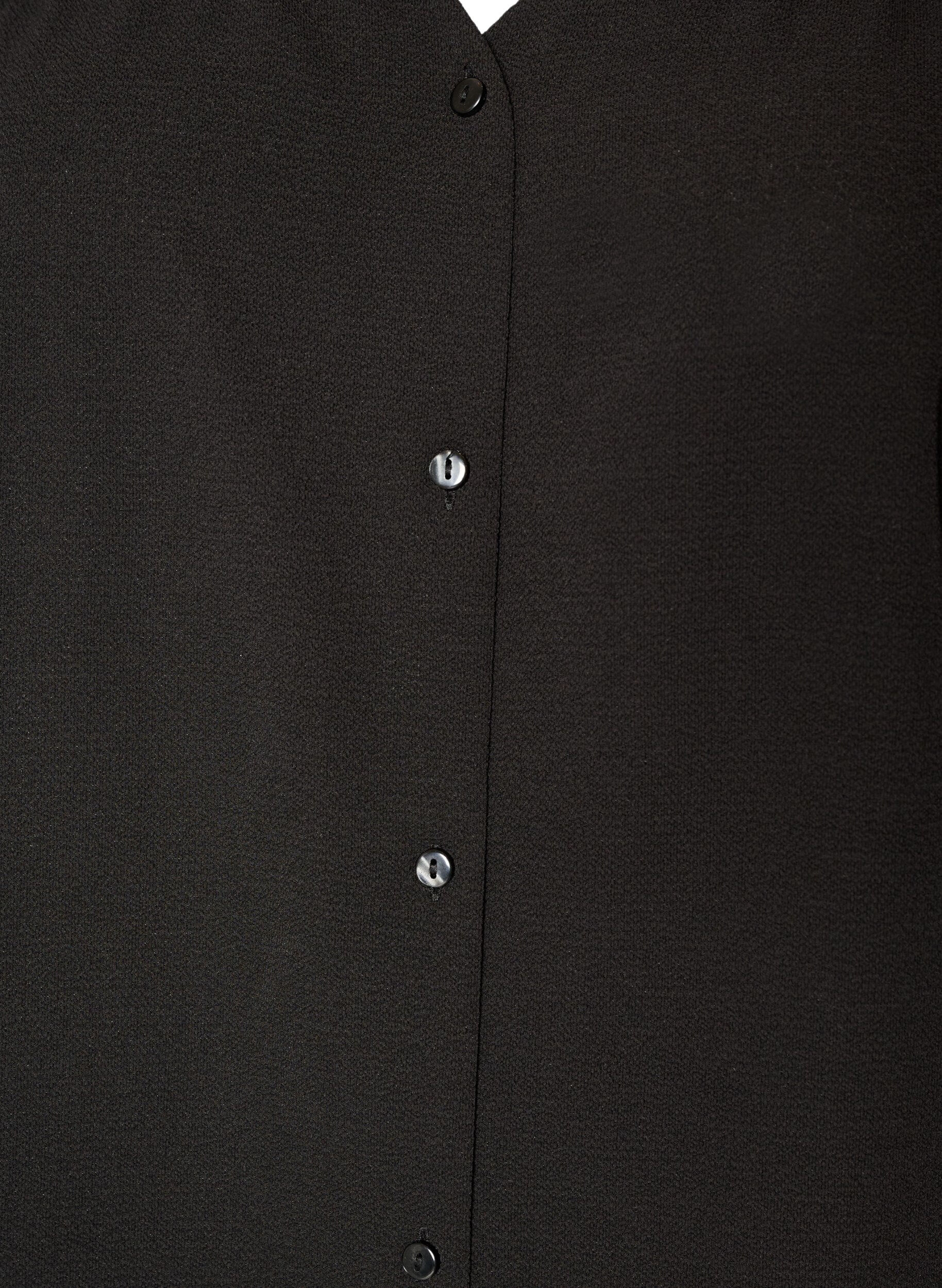 ZizziSkjortebluse med 1/2 ermer, Svart, Packshot image number 2