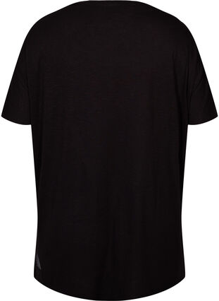 Trenings T-skjorte i viskose med rund hals, Black, Packshot image number 1
