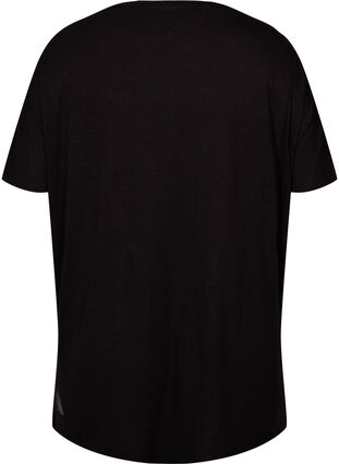 Trenings T-skjorte i viskose med rund hals, Black, Packshot image number 1