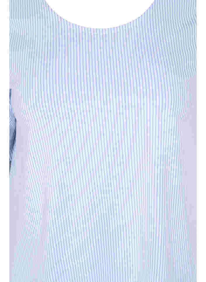 Stripete bluse med 3/4-ermer, Lavender L Stripe, Packshot image number 2
