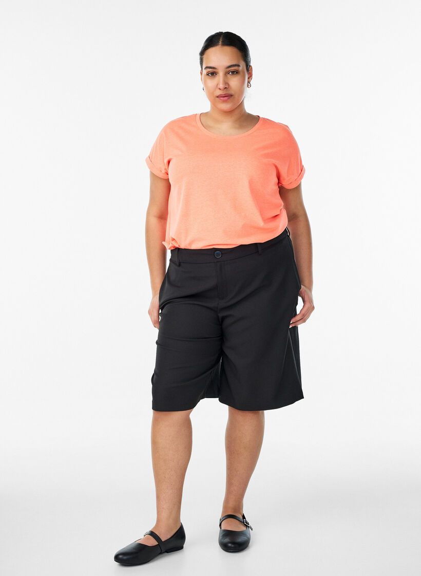 Neonfarget T-skjorte i bomull, Orange, Model image number 1