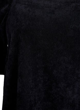 Zizzi Kort cordfløyelskjole med firkantet halslinje, Black, Packshot image number 2