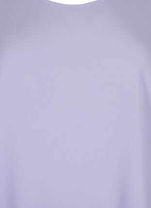 Bluse med korte ermer og rund hals, Lavender, Packshot image number 2