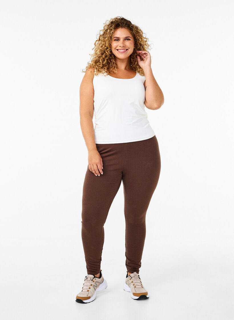 Fôret tights i bomull, Brun, Model image number 0
