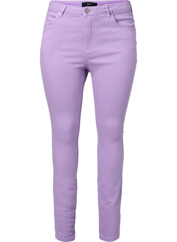 Amy jeans med høyt liv og utrolig slim fit, Lavender, Packshot image number 0