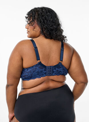 Zizzi Blonde-BH med formpressede skåler, Blå, Model image number 2