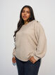 Strikket bluse med knappdetalj, Beige, Model image number 0