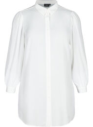 Lang skjorte med lette puffermer, Bright White