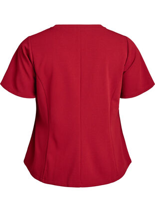 Zizzi Kortermet bluse med figursydde innsnitt, Rød, Packshot image number 1