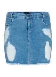 Tettsittende denimskjørt med detaljer, Blue denim