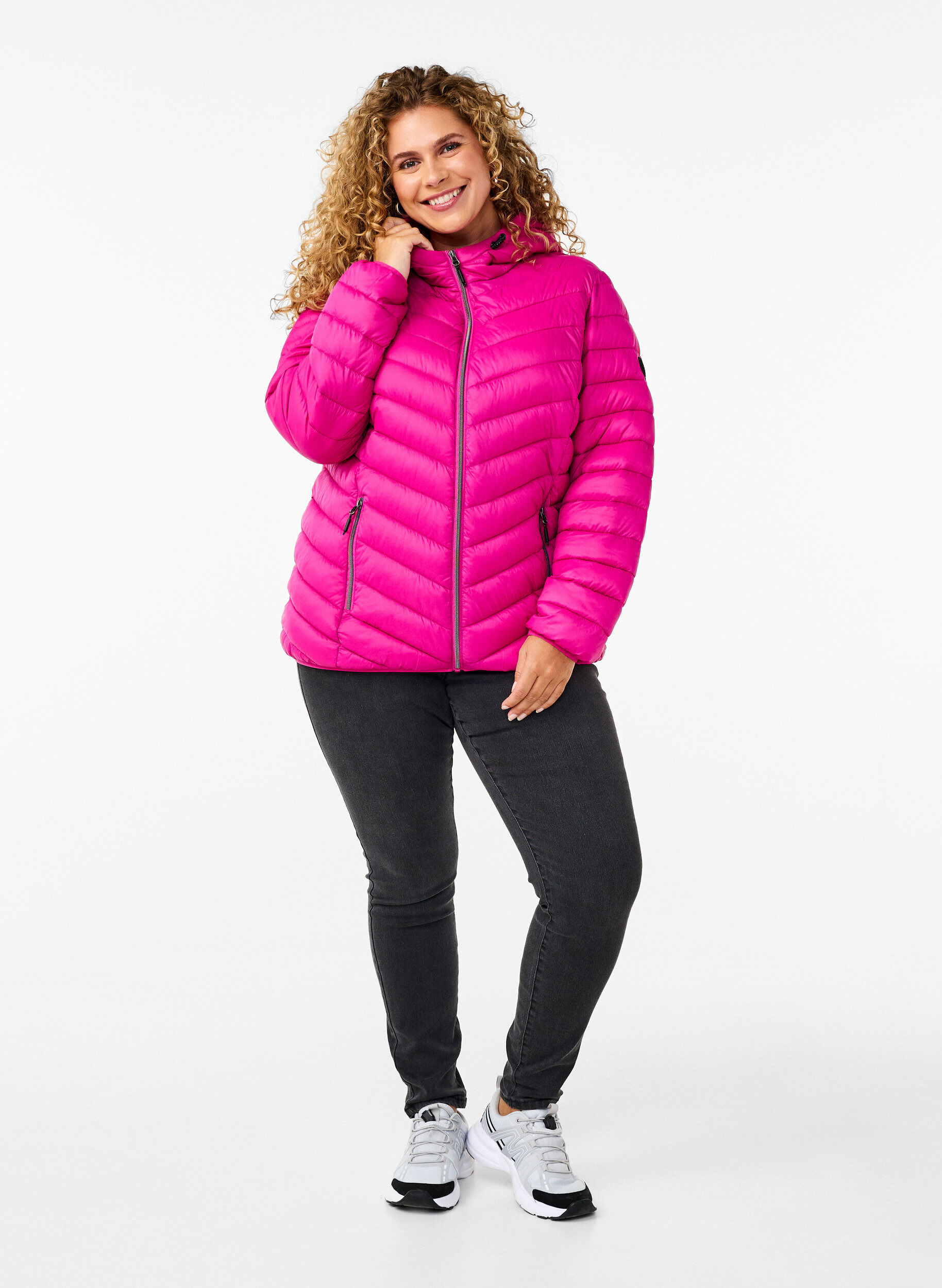 ZizziLett jakke med hette, Rosa, Model image number 1