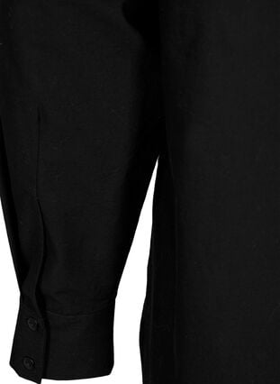 Bomullsskjorte med engelsk broderi, Black, Packshot image number 4
