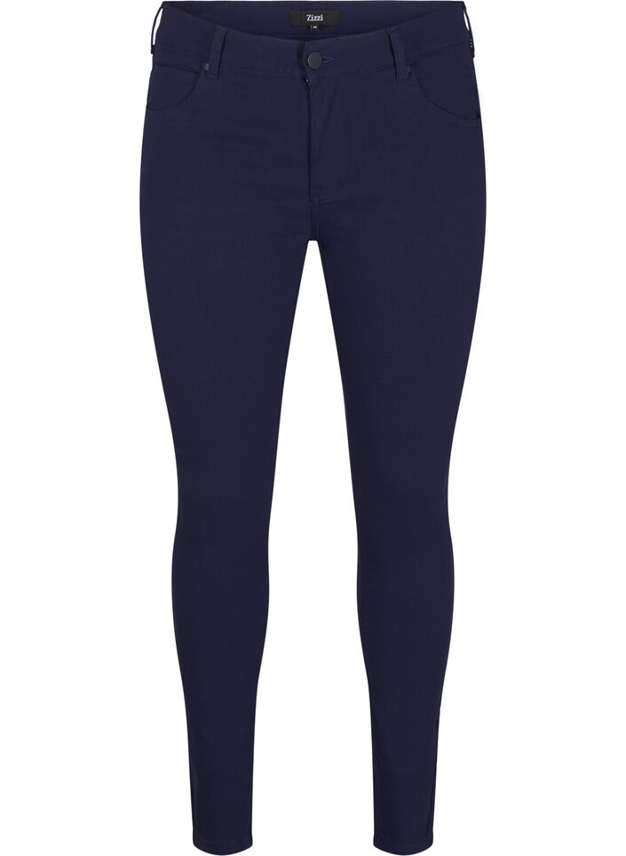 Slim fit bukser med lommer, Blå, Packshot image number 0