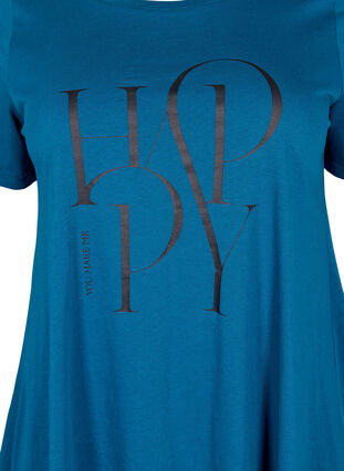 T-skjorte i bomull med tekst, Blue Coral HAPPY, Packshot image number 2
