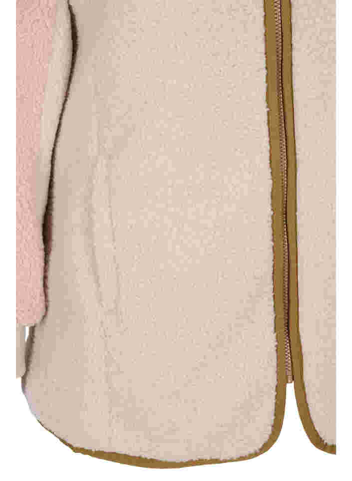 Teddyjakke med glidelås og lommer, Rose Comb, Packshot image number 3