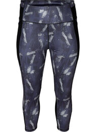 Cropped treningstights med lomme, Geo Print