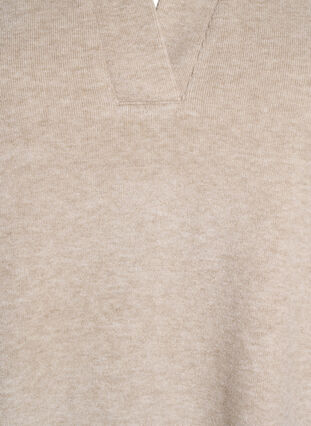 Zizzi Jerseybluse med krage og korte ermer, Brun, Packshot image number 2