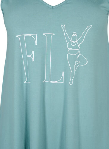 Treningstopp i viskose med A-form, Smoke Blue w. FLY, Packshot image number 2