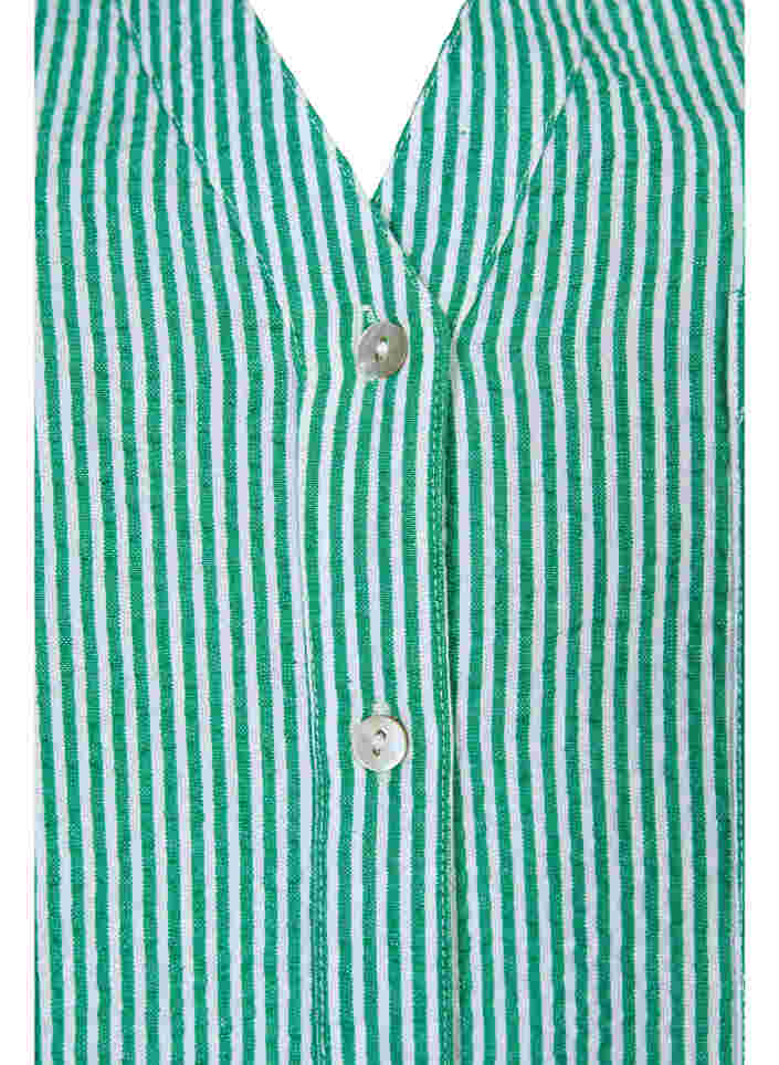 Stripete skjorte i bomull med 3/4-ermer, Jolly Green Stripe, Packshot image number 2