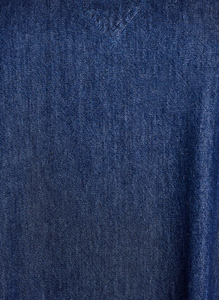 Zizzi Kort denimkjole med V-hals og krage, Dark Blue Denim, Packshot image number 2
