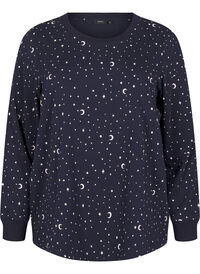 Nattbluse med et trykk, Blå Nattbluse med et trykk