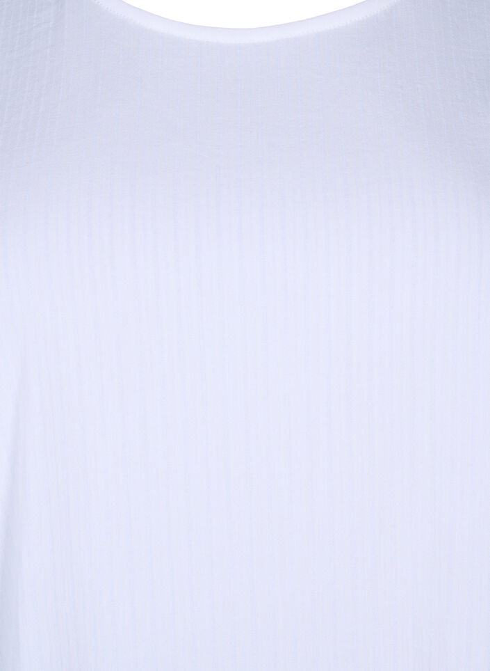 Kortermet bluse i viskose med knytebånd, Bright White, Packshot image number 2