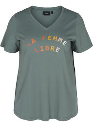 T-skjorte med trykk, Balsam Green FEMME