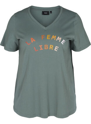 T-skjorte med trykk, Balsam Green FEMME, Packshot image number 0