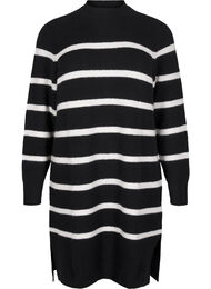 Langermet strikkekjole med striper, Black Cloud D. Comb