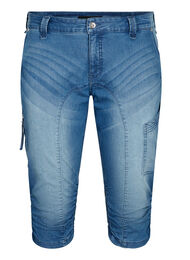 Slim fit caprijeans med lommer, Light blue denim