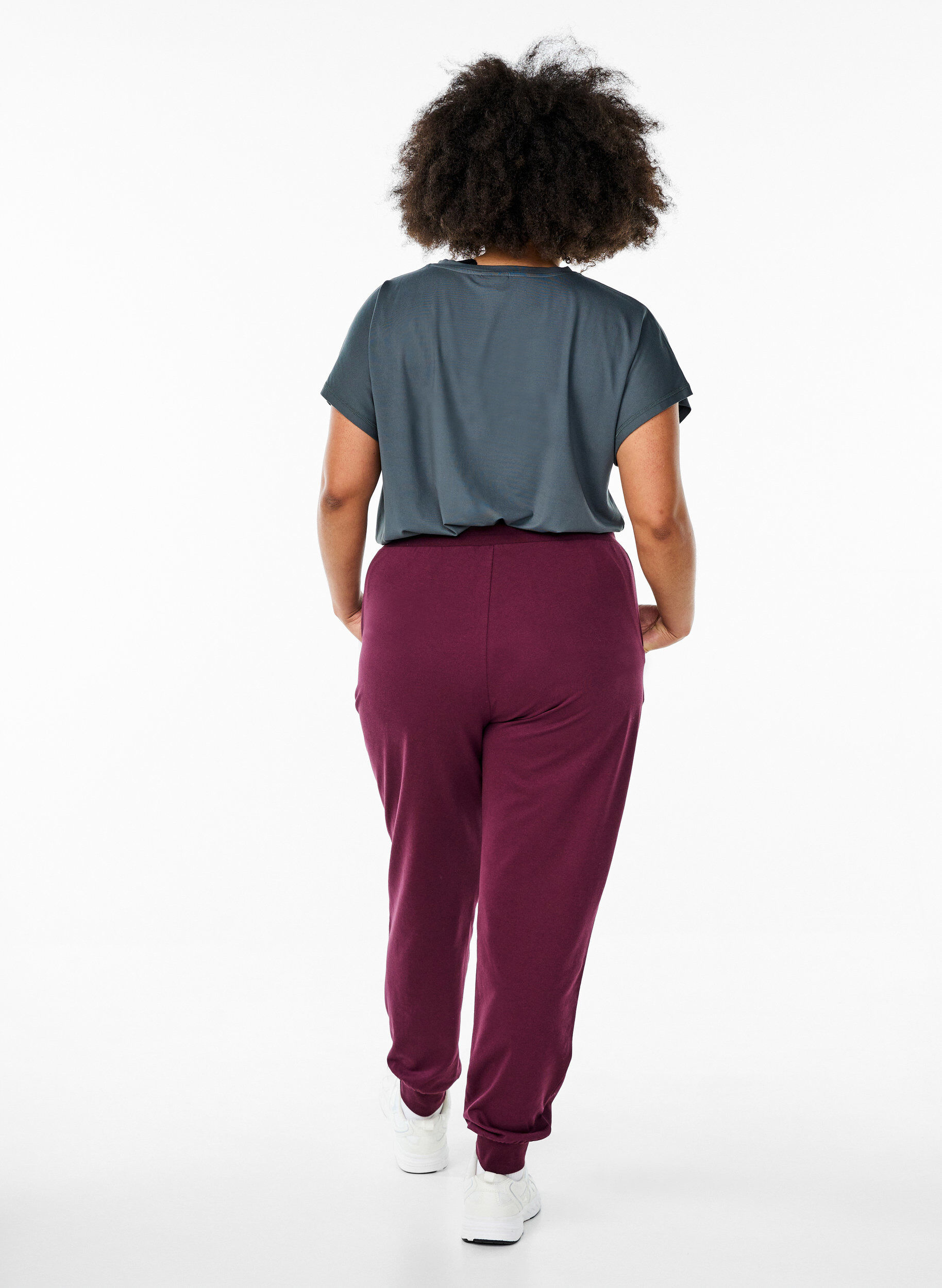 ZizziL&oslash;se joggebukser med lommer, R&oslash;d, Model image number 2