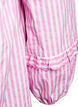 Stripete bluse med åpen front og broderidetaljer, Rosa, Packshot image number 3