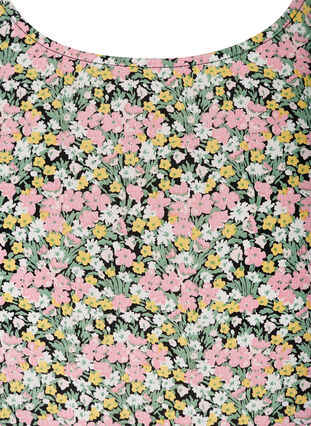 Blomstrete bluse med smock, Pink Flowers AOP, Packshot image number 2