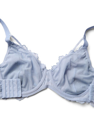 Zizzi Heldekkende BH med blonder og stringdetaljer, Blå, Packshot image number 4
