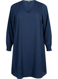 FLASH - langermet kjole med glitter, Navy w. Gold 
