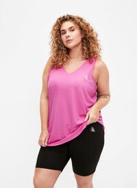 Treningsoverdel med v-hals, Raspberry Rose Treningsoverdel med v-hals, Raspberry Rose, Model