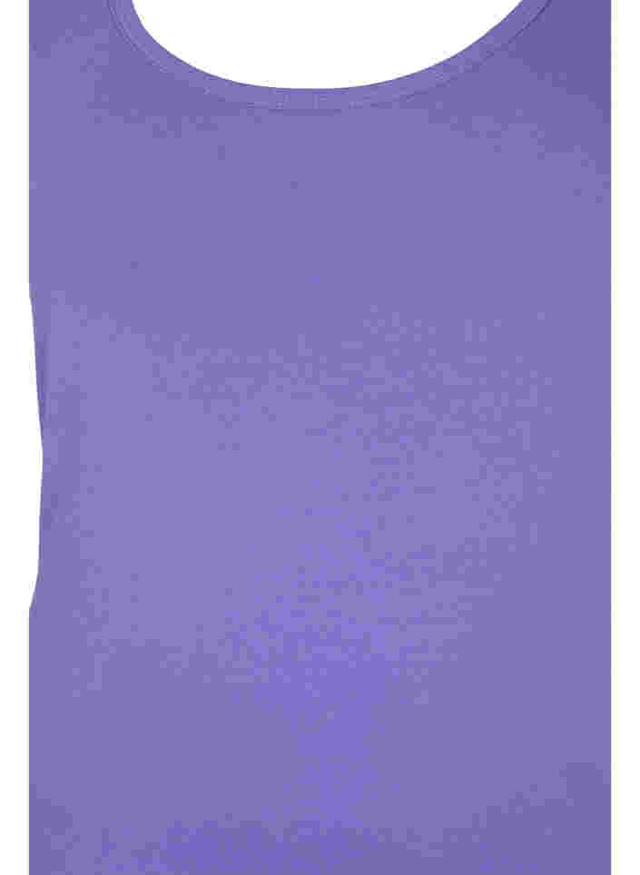Ensfarget basistopp i bomull, Ultra Violet, Packshot image number 2