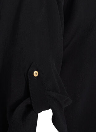 Viskoseskjorte med 3/4-ermer, Black, Packshot image number 3