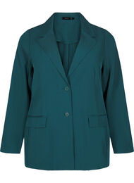 FLASH - Blazer med lommer og splitt, Sea Moss Melange