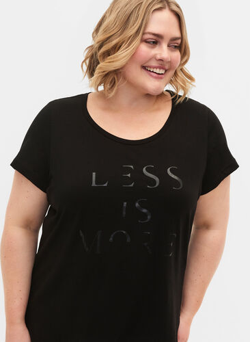 T-skjorte til trening med trykk, Black w.Less Is More, Model image number 2